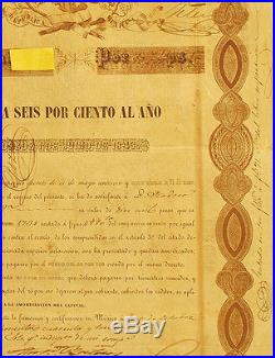 MEXICO 6% Pesos 10 000- REPUBLICA MEXICANA 1843 a. K. A. BLACK EAGLE