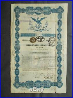 MEXICO 6% Pesos 1000- TESORERIA GENERAL 1845 a. K. A. BLACK EAGLE / AGUILA NEGRA