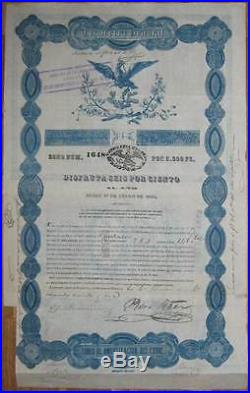 MEXICO 6% Tesoreria General Bond 1000 Ps. 1845 Black Eagle SCRIPOTRUST certified
