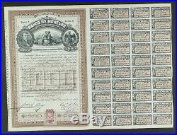 MEXICO B/15a BANCO DE MORELOS diez acciones de $1,000 pesos de 1903
