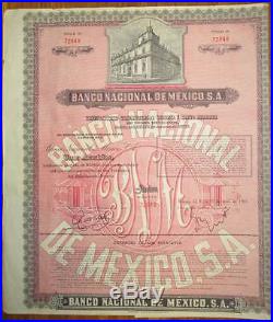 MEXICO Banco Nacional de Mexico 1x$50 Bond Share 1965 +cp Umbrella +SCRIPOTRUST
