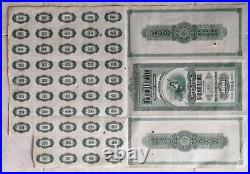 MEXICO Banco Yucateco 10 shares 1000 pesos 1906, hole cancelled, cupons, scarce