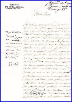 MEXICO EJERCITO OPERACIONES 1839 ANTONIO LOPEZ DE SANTA ANNA orAUTHOGRAPH