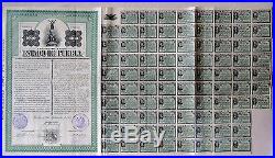 MEXICO Estado de Puebla 1000 Ps silver bond bono Nr. 618 UNCANCELLED many coupons