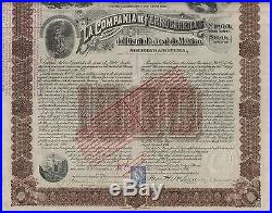 MEXICO FEDERAL RAILWAY CO stock certificate 1896 MORTGAGE BOND $1000 IN SILVER