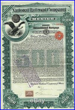 MEXICO NATIONAL RAILROAD GOLD BOND stock certificate 1902