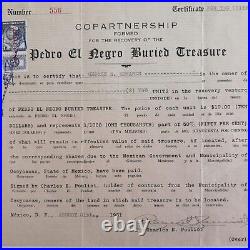 MEXICO Pedro el Negro bullion treasure hunt share 1931, steam ship Golden Gate