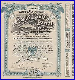 MEXICO SANTO NINO MINING COMPANY BOND stock certificate 1912 WithCOUPONS