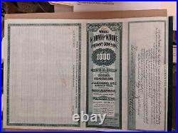 MOHAWK AND MALONE Railway Company Gold Mortgage Bond, April 1902, Antique Stocks