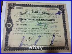Martin Burn Ltd Calcutta Vignetted Stock Share Certificate Design Border 1946