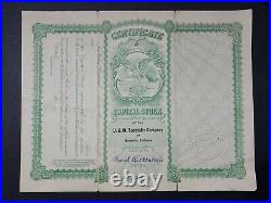 Marysville CA 1923 D. &W. Specialty Stock Certificate #41 Issued to E. Rickenbach