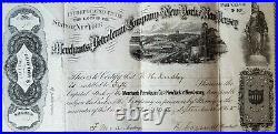 Merchants Petroleum Company of New York & New Jersey Stock Cert Scrip c1865 Oil