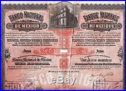 Mexican 1884 UMBRELLA BANAMEX Banco Nacional Mexico $100 Pass-Co Pesos Bond Loan