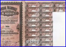Mexican 1884 UMBRELLA BANAMEX Banco Nacional Mexico Pass-Co $ 100 Peso Bond Loan