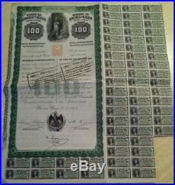 Mexican 1905 Bank Banco Londres Mexico $ 100 Pesos Queen Victoria UNC Bond VGC