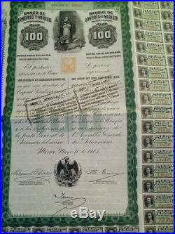 Mexican 1905 Bank Banco Londres Mexico $ 100 Pesos Queen Victoria UNC Bond VGC