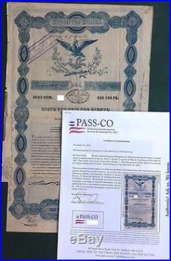 Mexico 1842 BLACK EAGLE Tesoreria General 100 Pesos SCARCE + Pass-Co COUP Bond
