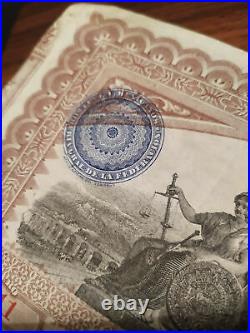Mexico 1885 Columbus Republica Mexicana Deuda Consolidada 20 Pounds Warrant Bond