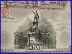 Mexico 1885 Republica Mexicana COLUMBUS 1000 Pesos Dollars Bond Loan Share Stock