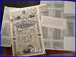 Mexico 1895 Estados Unidos Mexicanos Green Lady $ 500 Warrants Coupon Bond Loan