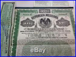 Mexico 1899 Republica Mexicana Bono Deuda Consolidada £ 20 Gold Talon UNC Bond