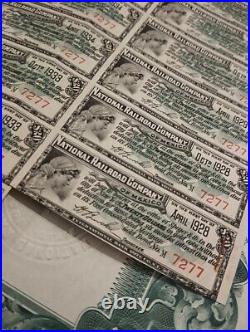 Mexico 1902 National Railway Company $ 1000 Dollars Gold Coupons Bond Revenue