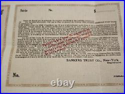 Mexico 1902 National Railway Company $ 1000 Dollars Gold Coupons Bond Revenue