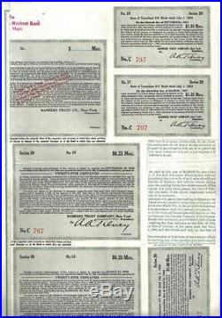 Mexico 1903 Bond Loan State Tamaulipas $100 silver UNCANCELLED DECO coupons