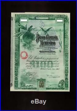 Mexico 1905 Banco Central Mexicano Blueberry With PassCo Certificate