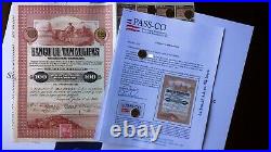 Mexico 1907 Banco Bank Tamaulipas 100 Pesos + Pass-Co NOT CANCELLED Bond Loan