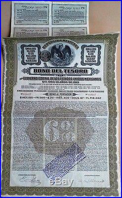 Mexico 1913 Republica Mexicana Bono Tesoro £20 Gold Bond Loan