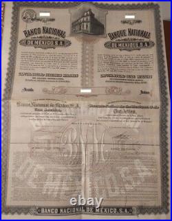 Mexico 1935 Banco Nacional Umbrella Banamex Big Daddy $ 50 Pesos Bond + Pass Co