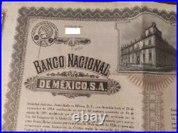 Mexico 1935 Banco Nacional Umbrella Banamex Big Daddy $ 50 Pesos Bond + Pass Co