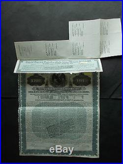 Mexico 5%£200- / Us$970- Republica Mexicana Gold Loan 1899 Not Cancelled