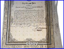 Mexico Convencion Española Bond 2500 Pesos 3% 1851 #3925 14 Coupons Spain Claims