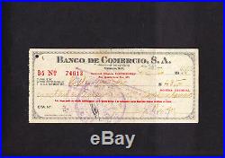 Mexico Diego Rivera Signed Cheque