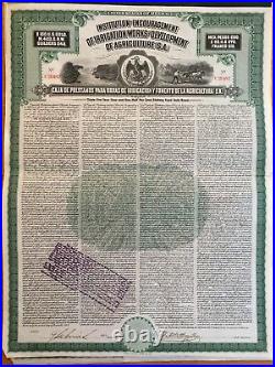 Mexico Institution Encouragement of Irrigation Works $500 / $100 Gold Bonds 31pc