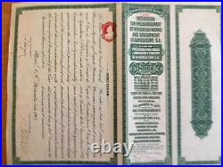 Mexico Institution Encouragement of Irrigation Works $500 / $100 Gold Bonds 31pc