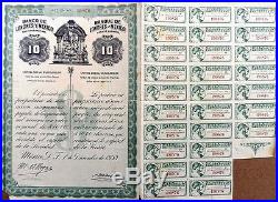 Mexico Mexican 1933 Banco Banque Londres Bank London 10 Pesos UNC Coup Bond Loan