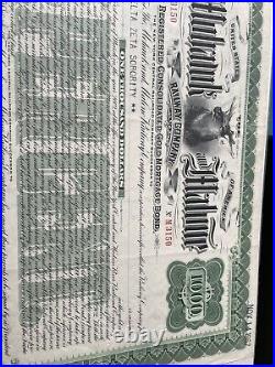 Mohawk And Malone Railroad Company $ 1,000 First Mortgage Bond Rare Sorority Pay