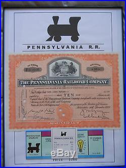 Monopoly Rail Road Art including Antique Stock Certificates (set of 4)