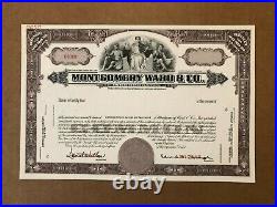 Montgomery Ward & Co, Incorporated Specimen Stock Certificate Illinois Scarce