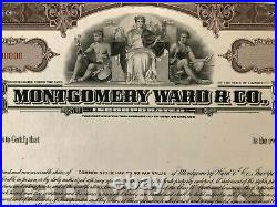 Montgomery Ward & Co, Incorporated Specimen Stock Certificate Illinois Scarce