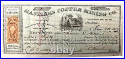 Mt. Diablo, Contra Costa County Hastings Copper Mining stock certificate 1863