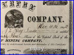 Murphy Mining Company Stock, Twin River District, Nevada- Nye County, 1872