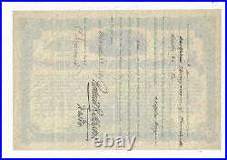 NEW YORK 1887 The Underground Railway Construction Company Stock Certificate ABN