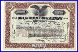 NEW YORK 1924 Olean Bradford & Salamanca Railway Stock Certificate