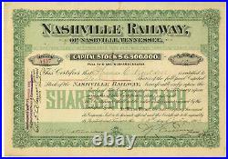Nashville Railway of Nashville, Tennessee. Stock Certificate. 1901