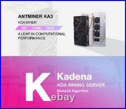 New Antminer KA3 166T 3154W Kadena KDA Miner Shipping 12/2022