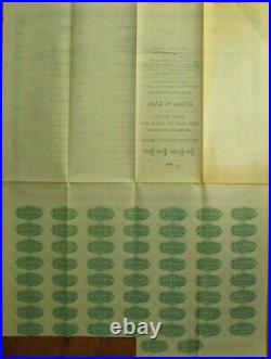 New Orleans, Baton Rouge & Vicksburg Railroad 1872 Bond Certificate LA / MS